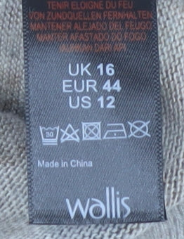Wallis Women's Brown Animal Print Pullover, Size 16