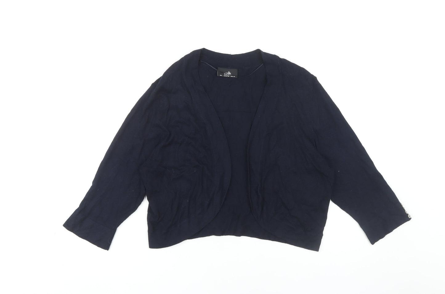 Wallis Women's Blue Shrug, Size L, Button Accent