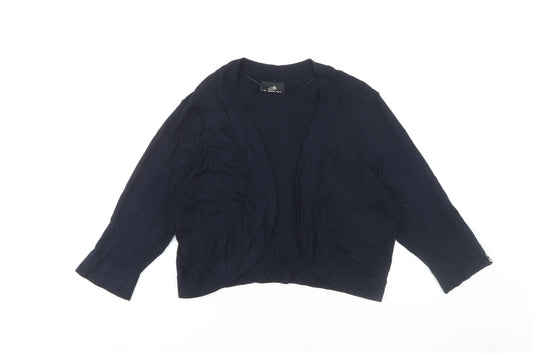 Wallis Women's Blue Shrug, Size L, Button Accent