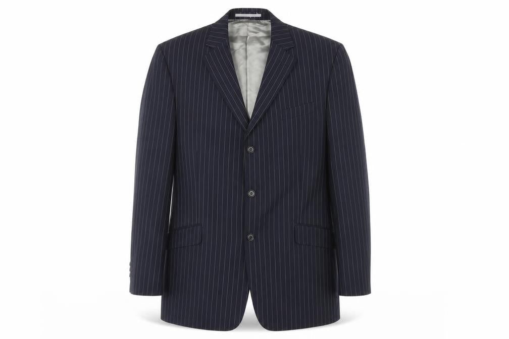Next Men's Blue Striped Blazer 44L Regular Fit Jacket