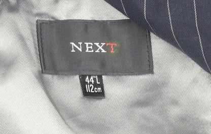 Next Men's Blue Striped Blazer 44L Regular Fit Jacket