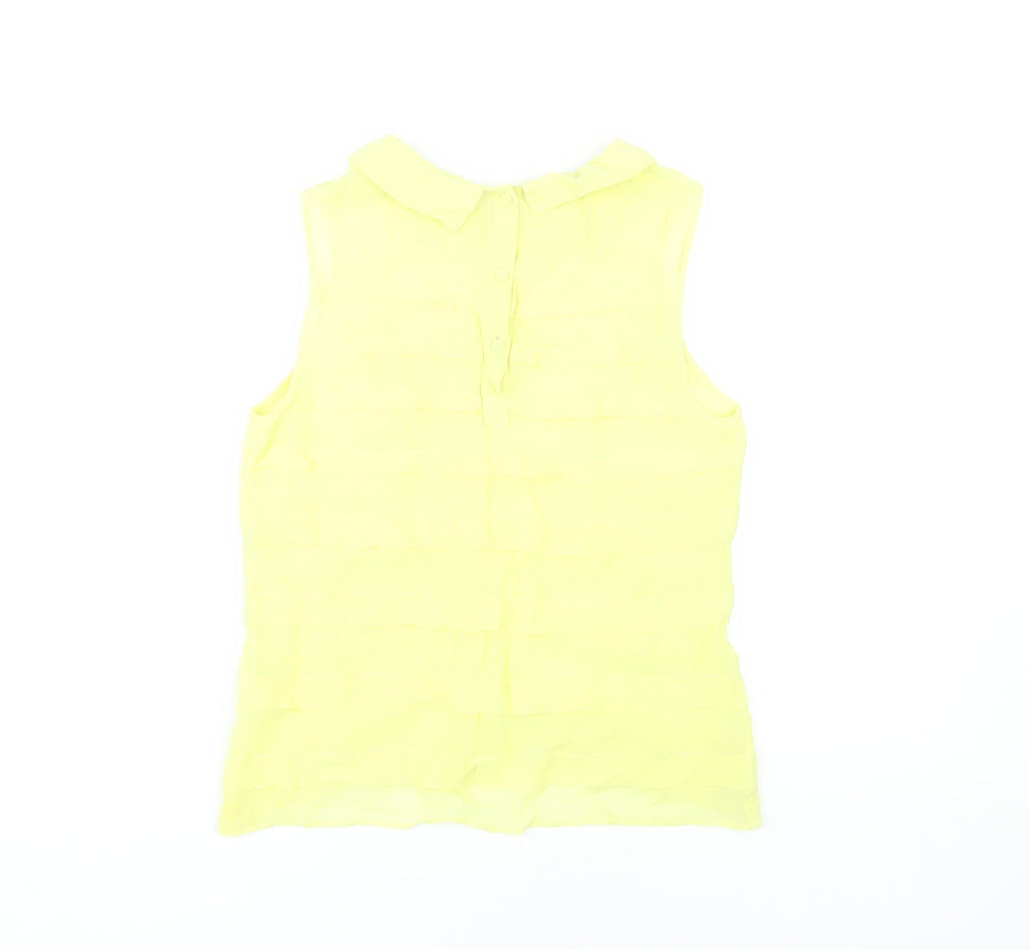 Whistles Women's Yellow Sleeveless Collared Blouse Size 8