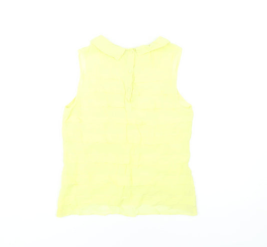 Whistles Women's Yellow Sleeveless Collared Blouse Size 8