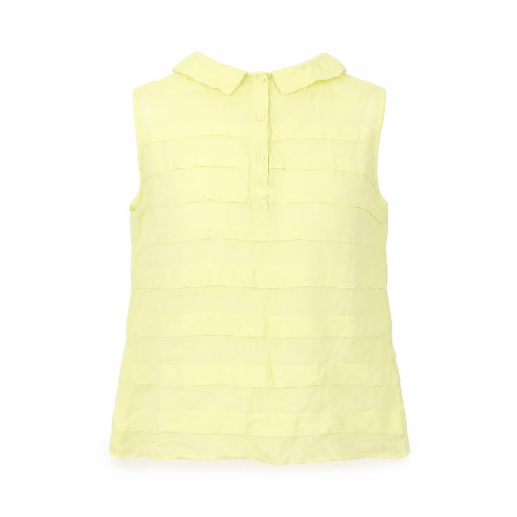 Whistles Women's Yellow Sleeveless Collared Blouse Size 8