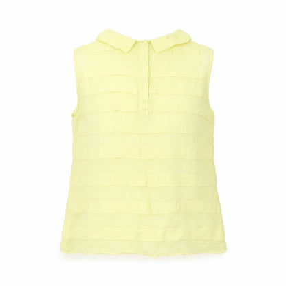 Whistles Women's Yellow Sleeveless Collared Blouse Size 8