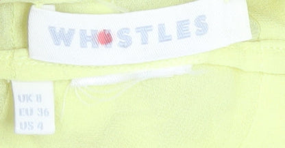 Whistles Women's Yellow Sleeveless Collared Blouse Size 8