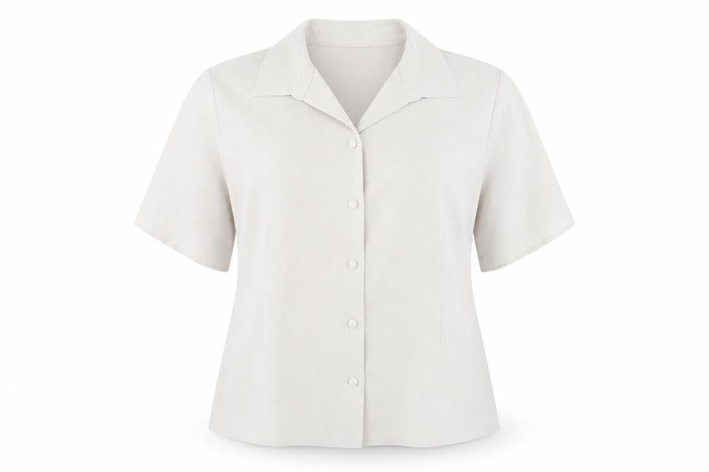 Honor Millburn Women's Beige Classic Short Sleeve Blouse