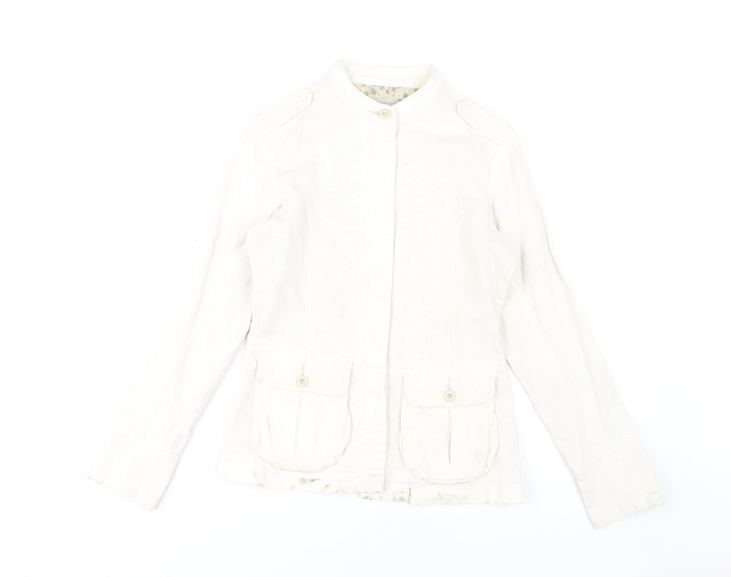 Fat Face Women's Ivory Floral Button Jacket