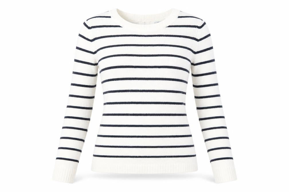 Jigsaw Women’s White Striped XS Pullover Jumper
