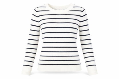 Jigsaw Women’s White Striped XS Pullover Jumper