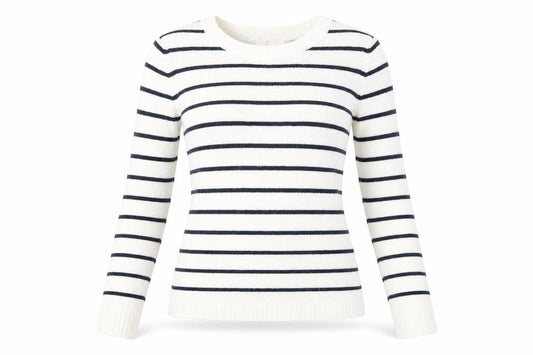 Jigsaw Women’s White Striped XS Pullover Jumper