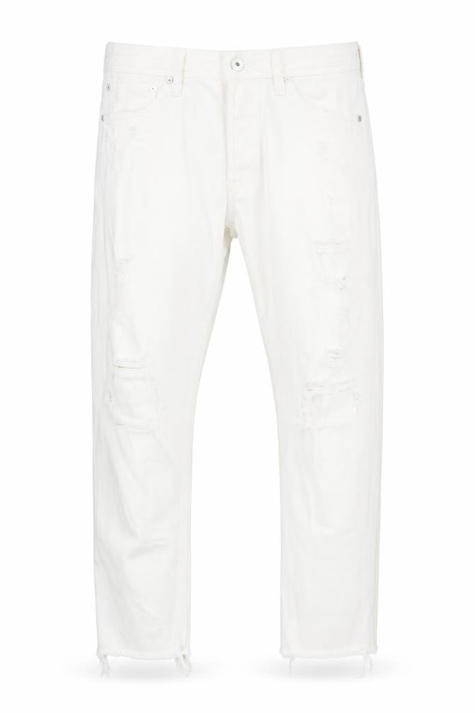Jack & Jones Men's White Distressed Denim Jeans