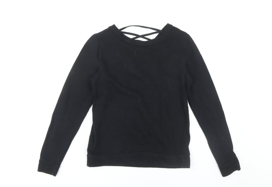 Jacqueline de Yong Women's Black Lace-Up Sweatshirt S