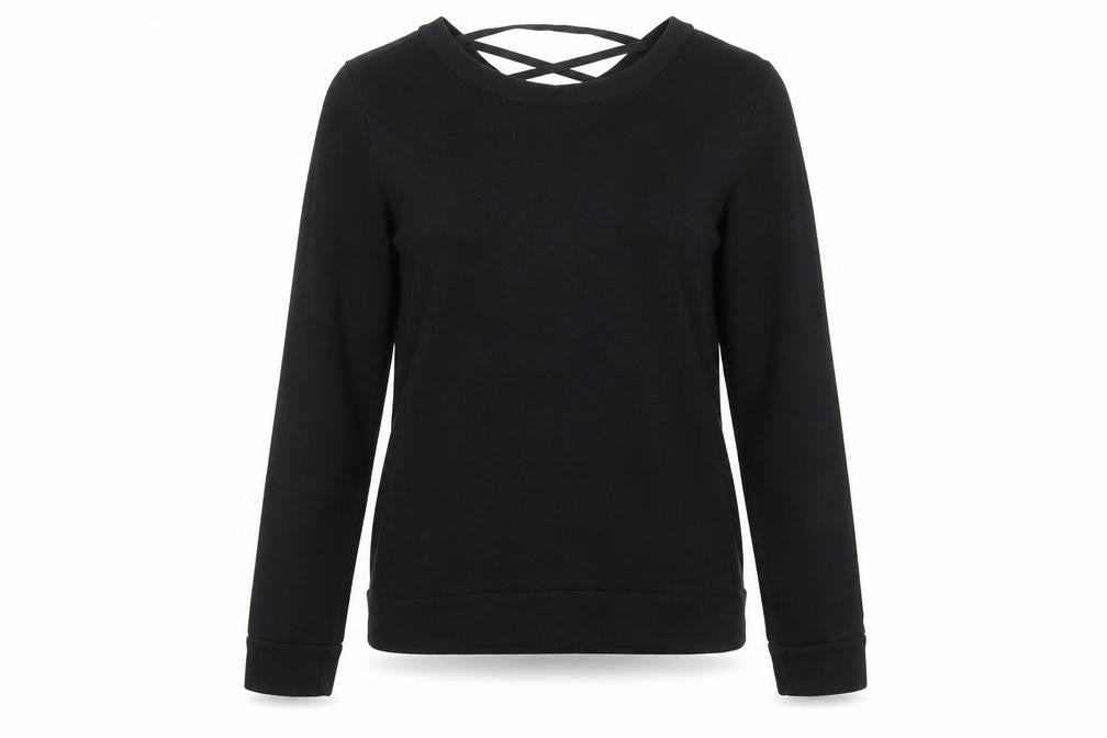 Jacqueline de Yong Women's Black Lace-Up Sweatshirt S