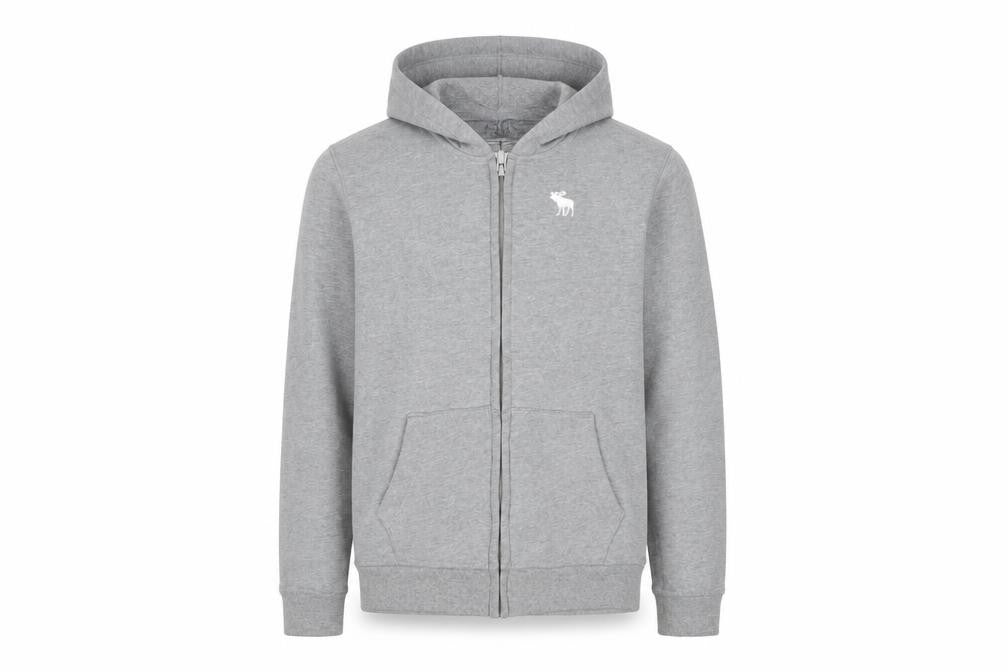 Abercrombie & Fitch Kids Boys Grey Full Zip Hoodie, Size 16 Years