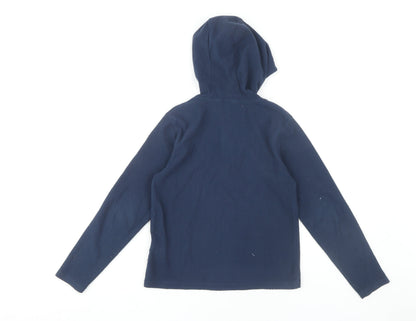 Back view of Mountain Warehouse girls’ blue pullover hoodie, 9-10 years