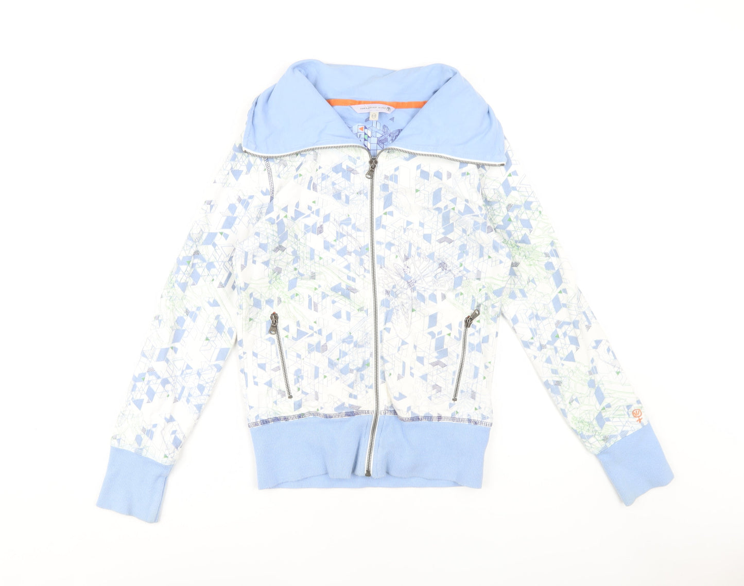 Fat Face Girls Blue Geometric Full Zip Hoodie 12Y