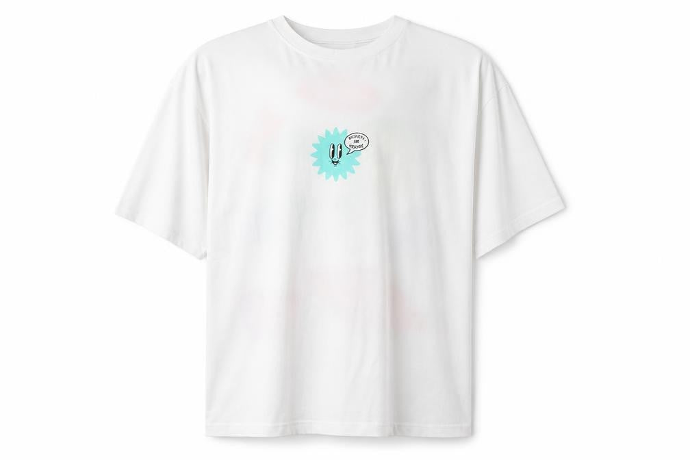 Jack & Jones Men's White Graphic Print T-Shirt L
