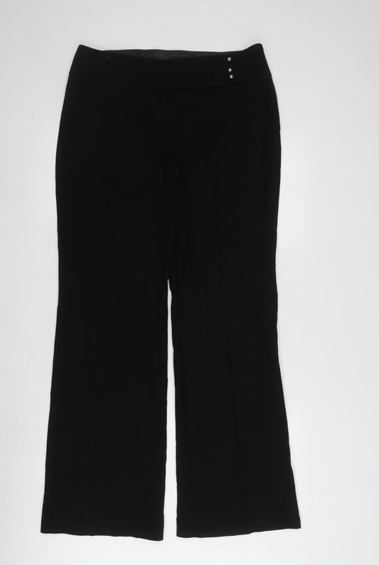 Marks and Spencer Women's Black Straight Trousers, Size 14