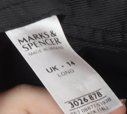 Marks and Spencer Women's Black Straight Trousers, Size 14