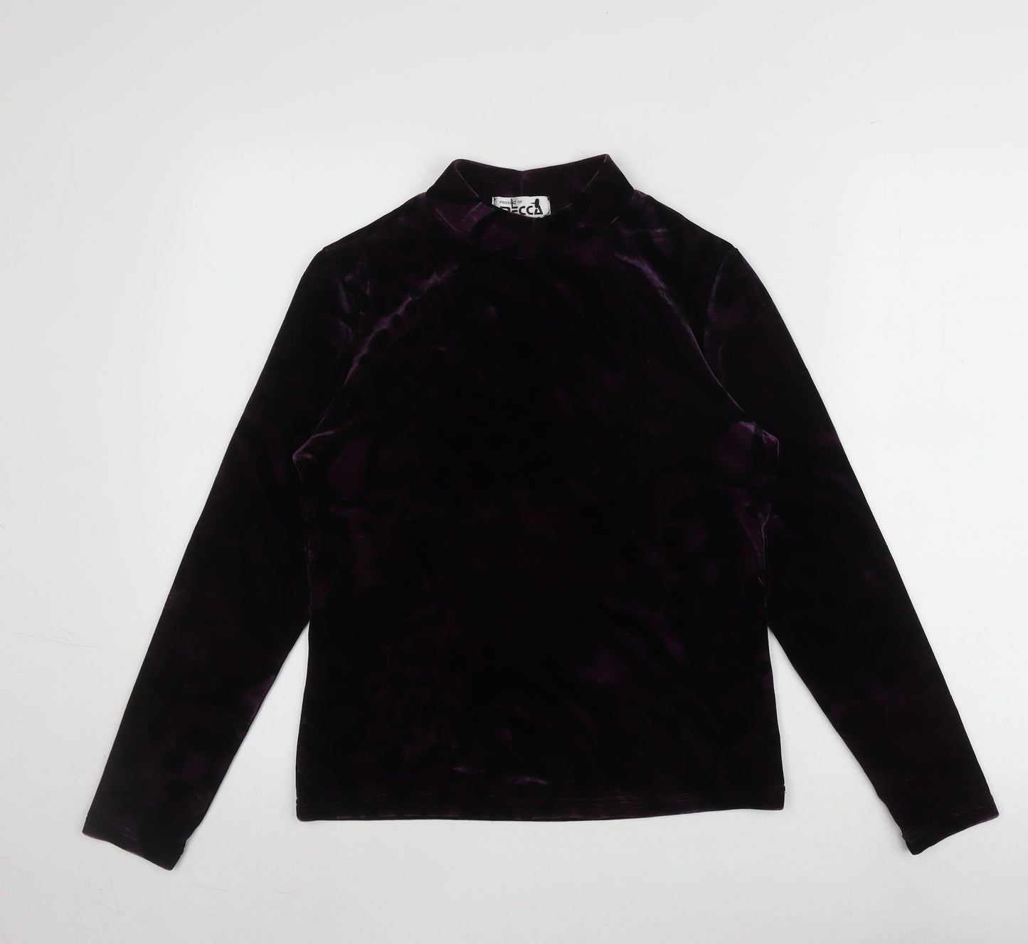 Mecca Women’s Purple Velvet Mock Neck Top S