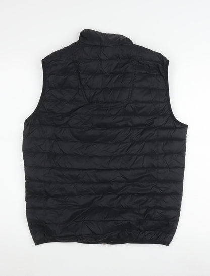 Back view of ESPRIT Men's Black Puffer Waistcoat M