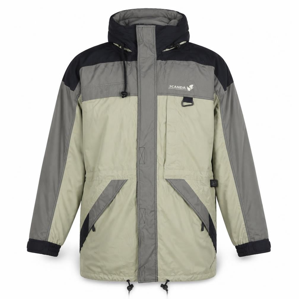 Scanda Men's Grey Hooded Windproof Jacket