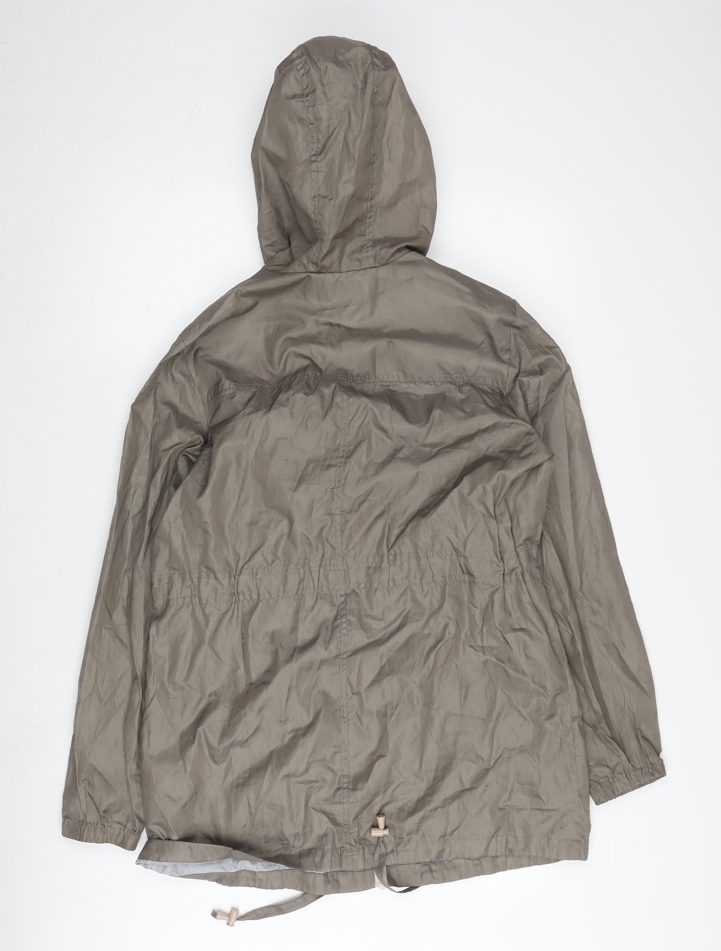 Warehouse Women's Grey Parka Jacket S Hooded Casual