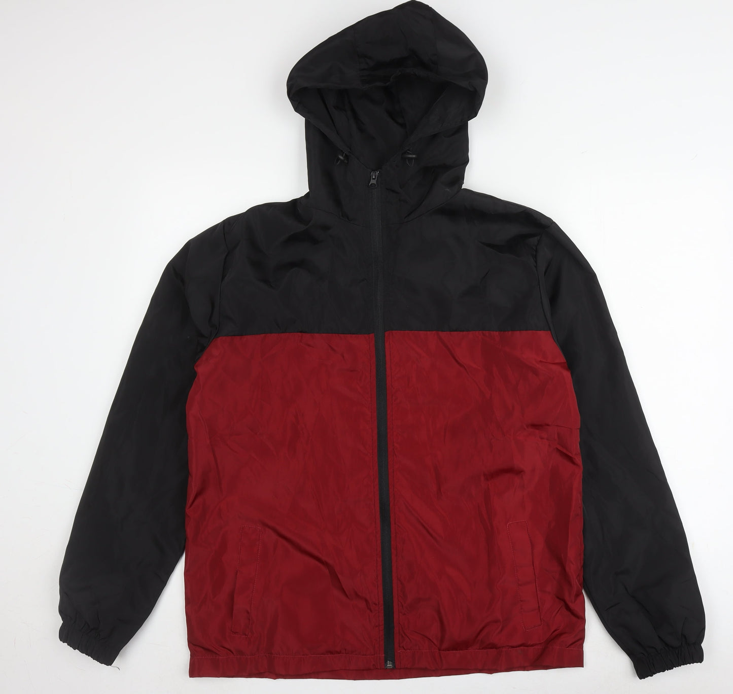 boohooMAN Men's Black Red Windbreaker Jacket M