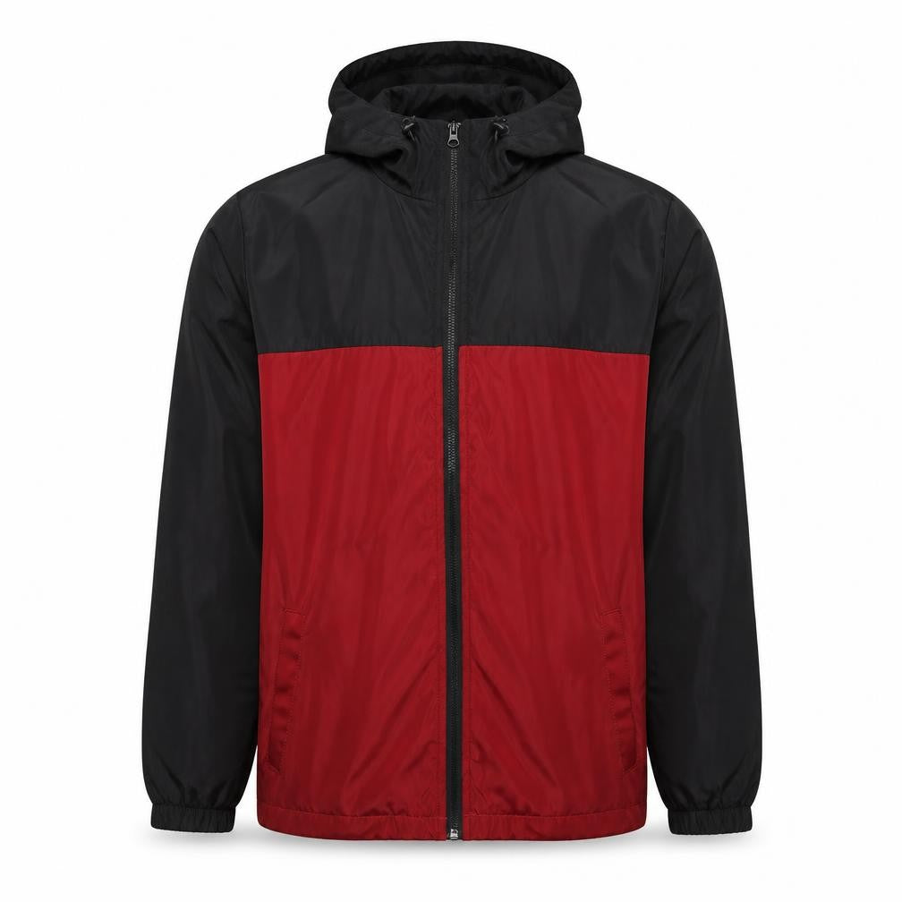 boohooMAN Men's Black Red Windbreaker Jacket M