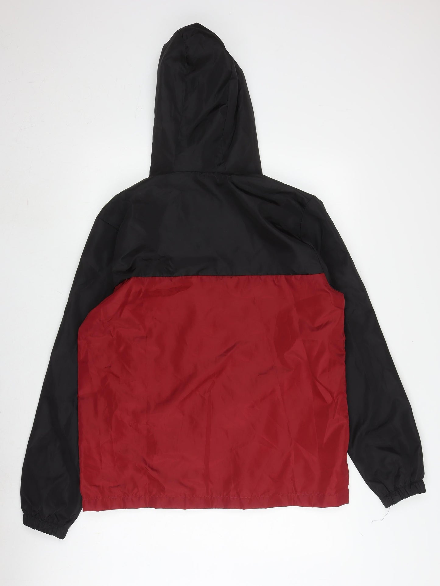 boohooMAN Men's Black Red Windbreaker Jacket M