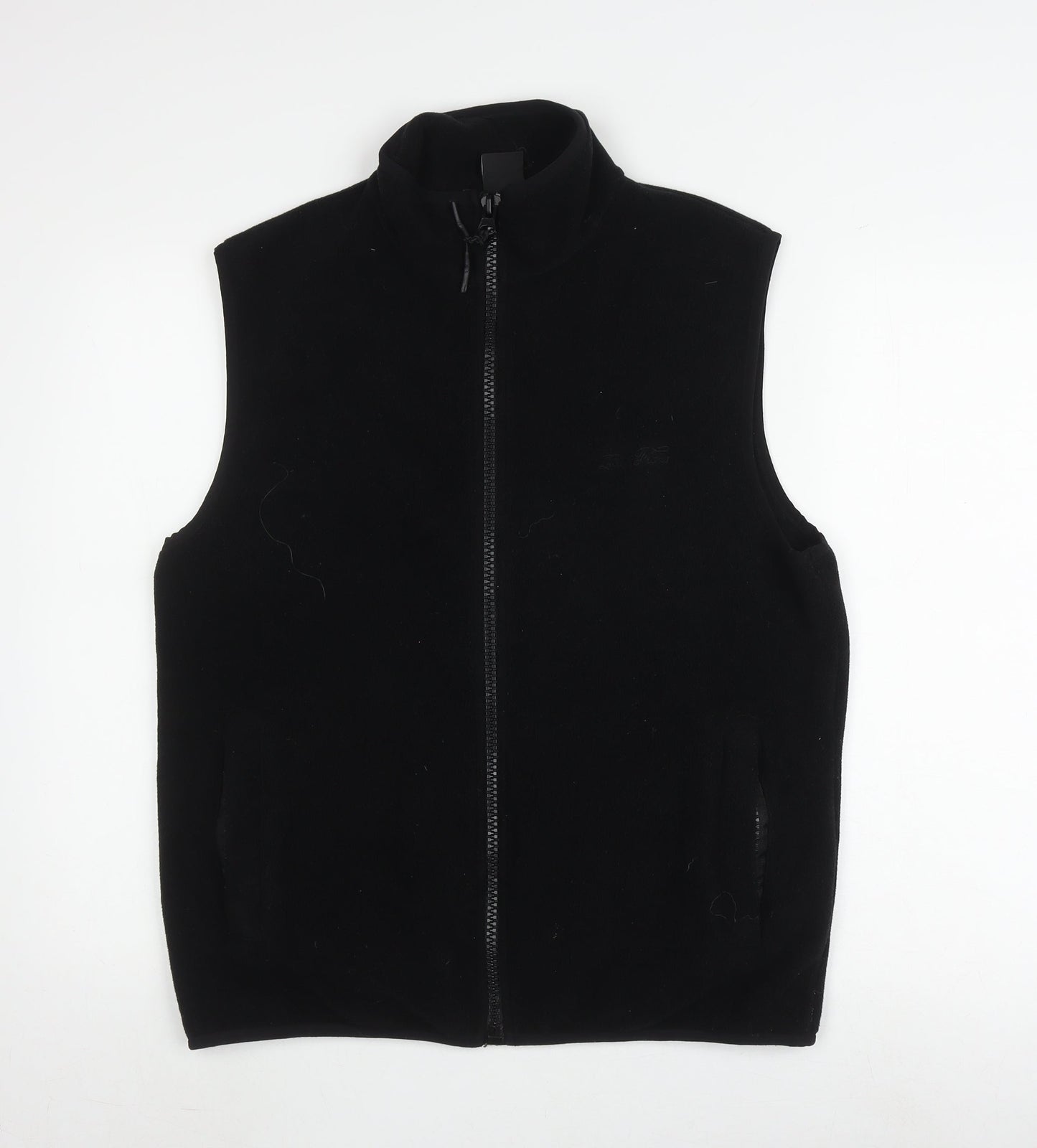 iets frans... Men's Black Full Zip Waistcoat Size S