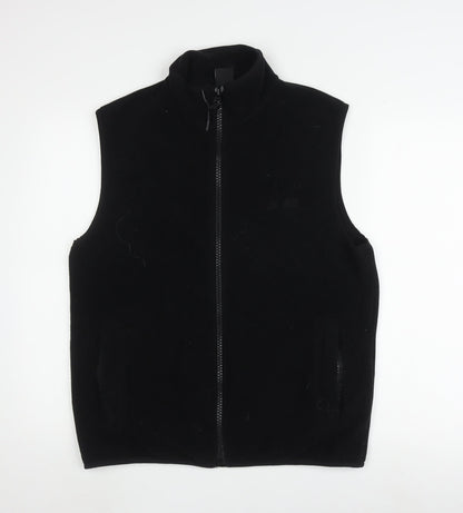 Additional front view of iets frans... Men's Black Full Zip Waistcoat, size S