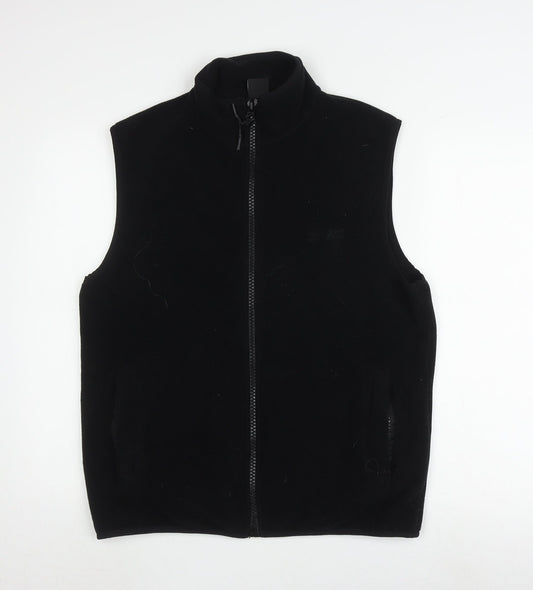 iets frans... Men's Black Full Zip Waistcoat Size S