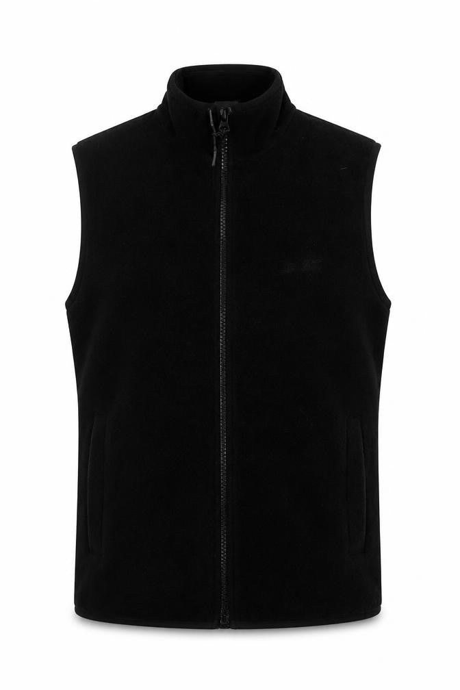 iets frans... Men's Black Full Zip Waistcoat Size S