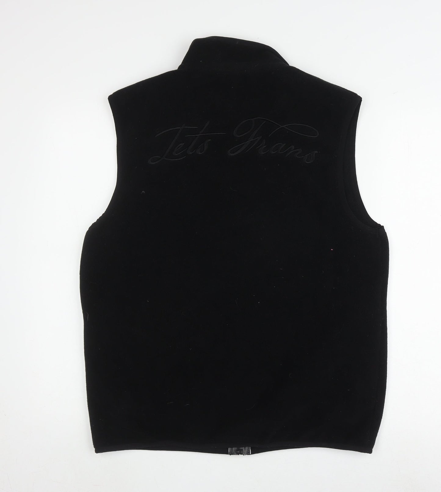 iets frans... Men's Black Full Zip Waistcoat Size S