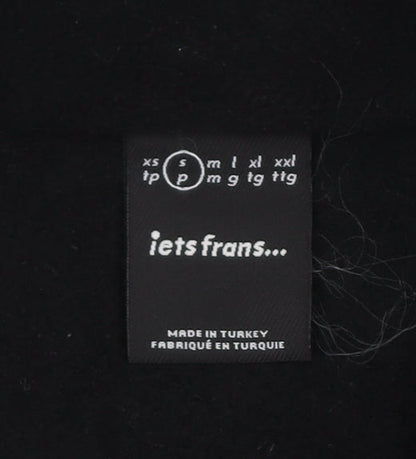 Brand and care label for iets frans... Men's Black Full Zip Waistcoat, size S
