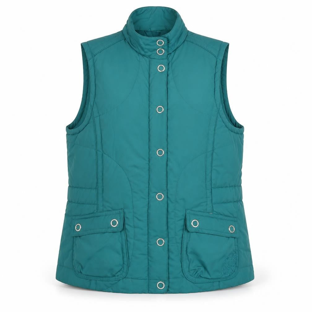 Dash Women's Green Polyester Waistcoat 18 Casual Snap