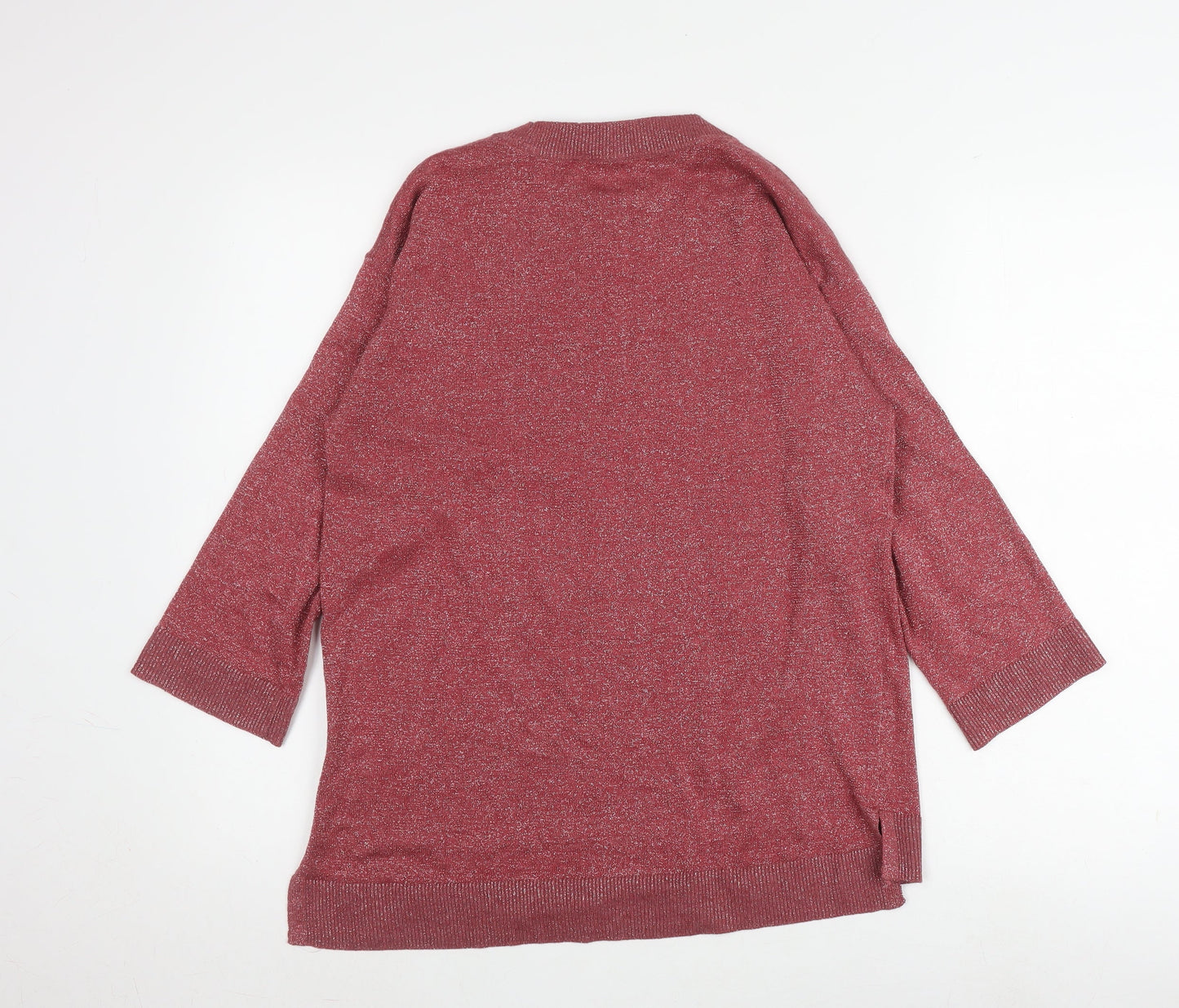 White Stuff Women's Red Knitted Jumper, UK 10, 3/4 Sleeve