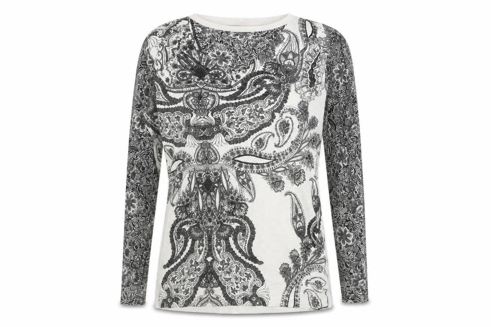 Next Women's Black White Paisley T-Shirt Size 12