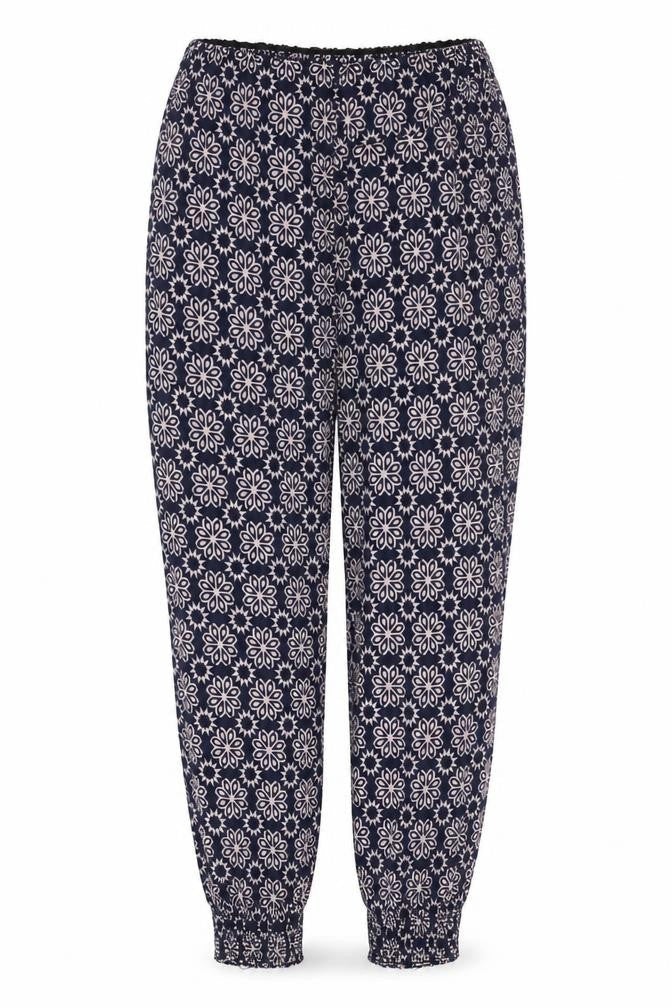 s.Oliver Women's Blue Floral Jogger Trousers - Size 8
