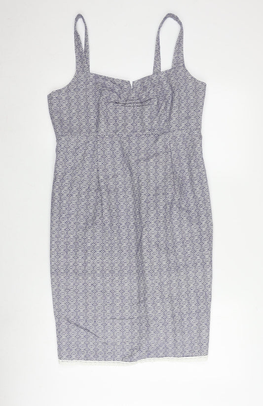 Noa Noa Women's Blue Sleeveless Geometric Dress M