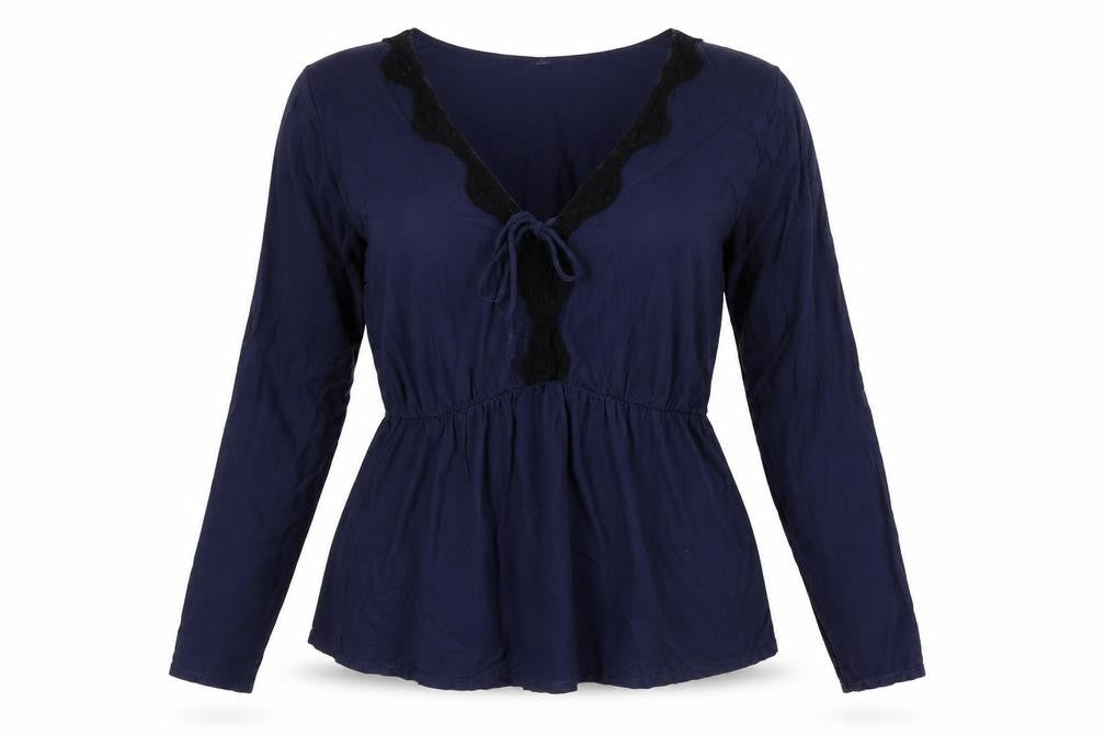 Hush Women's Blue XL Long Sleeve Tunic Blouse