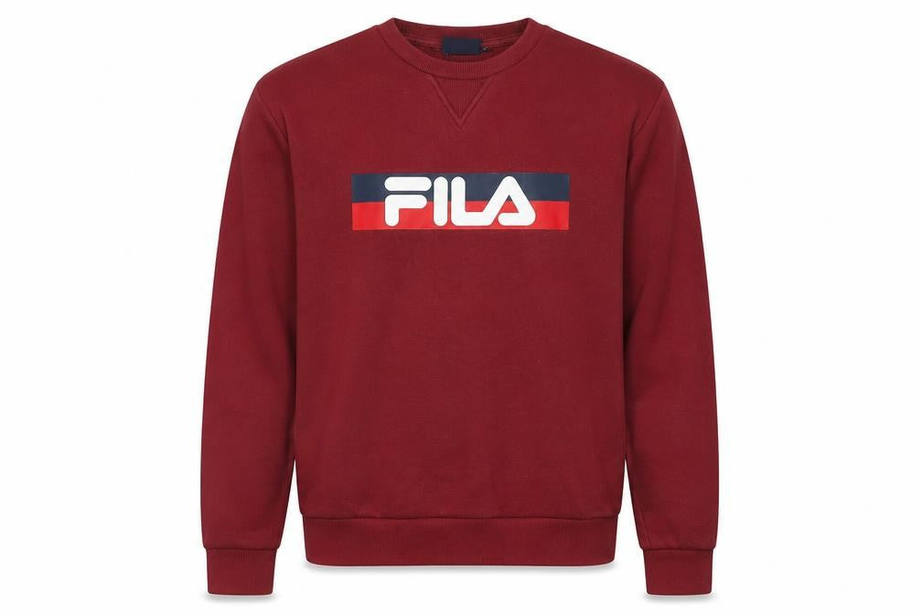 Fila Men's Red Logo Graphic Pullover Sweatshirt L