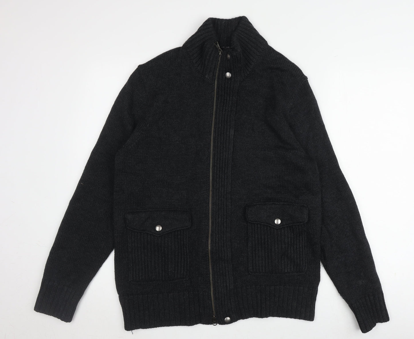 Banana Republic Men's Black Wool Knit Jacket Medium