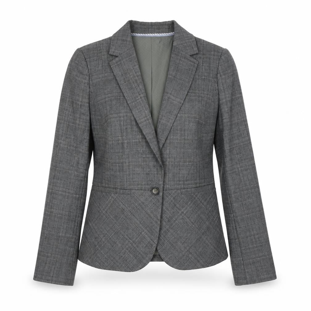 Banana Republic Women's Grey Blazer, Size 2, Check Pattern
