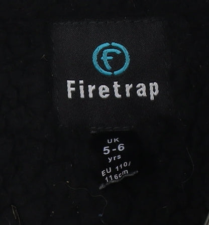 Additional view of Firetrap boys’ black camouflage hooded jacket 5-6 years