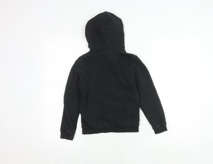 Back view of Puma boys’ black pullover hoodie - 7-8 years