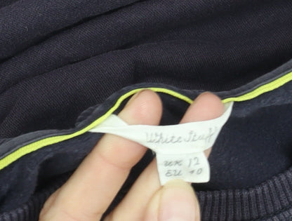 White Stuff Women's Navy Crew Neck Pullover Jumper Size 12