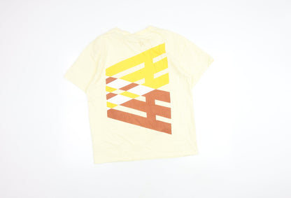 Arcminute Womens Yellow Geometric Print T-Shirt M